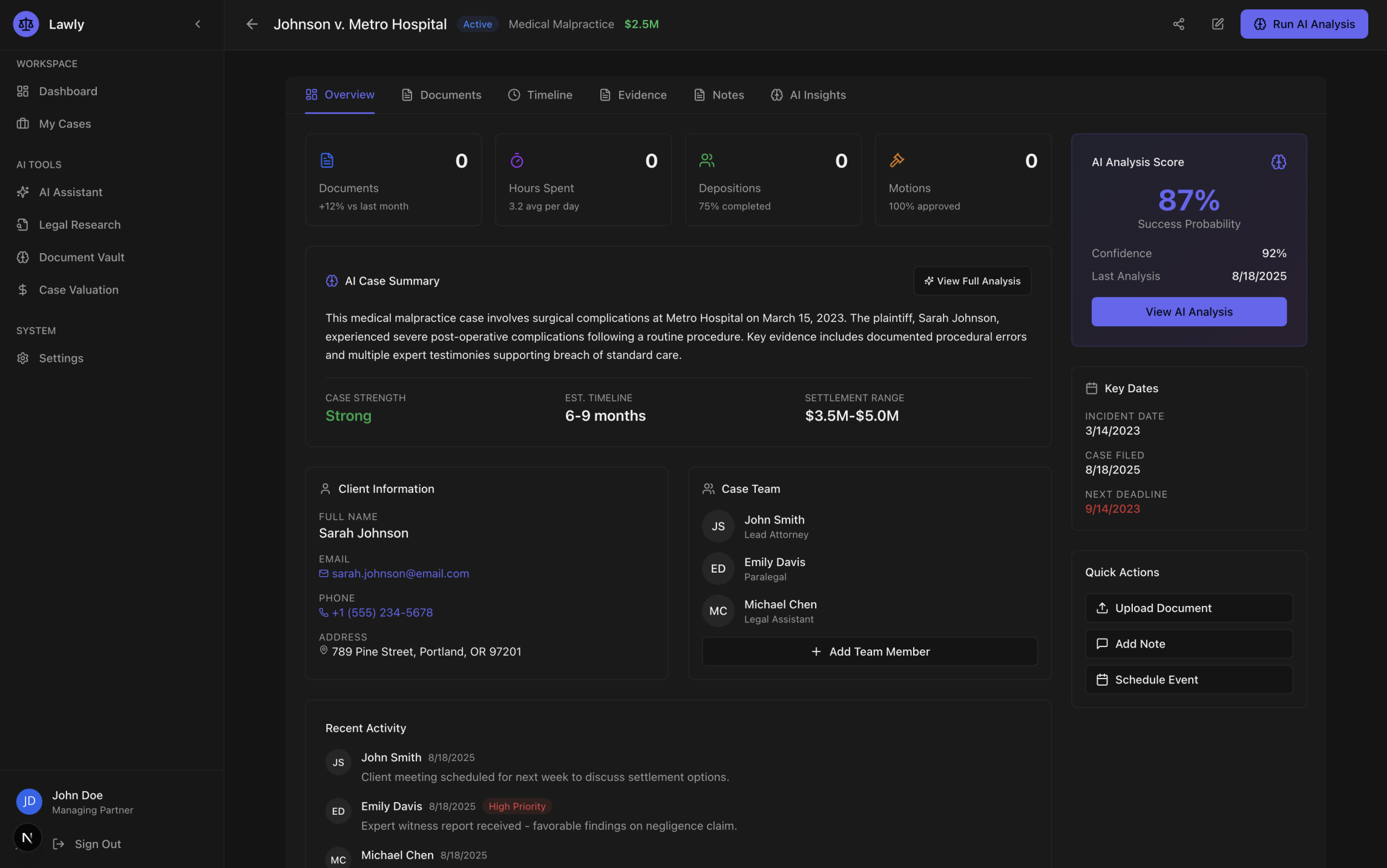 Case Analysis Engine